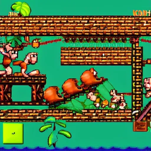 Prompt: snes donkey kong country