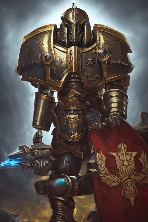 Image similar to armor portrait heros warhammer 4 0 k horus heresy fanart - the primarchs emperor by johannes helgeson animated with vfx concept artist & illustrator global illumination ray tracing hdr fanart arstation zbrush central hardmesh 8 k octane renderer comics stylized