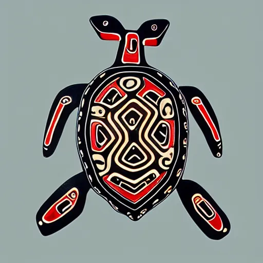 Image similar to turtle. pacific northwest coast, haida gwaii, formline, native art, tribal art, haida, clean