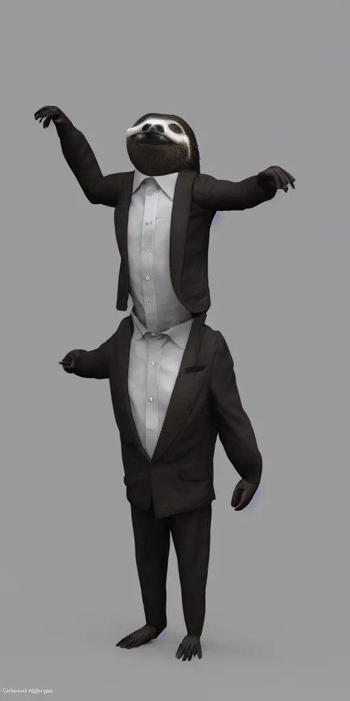 Prompt: a sloth in a suit, substance painter