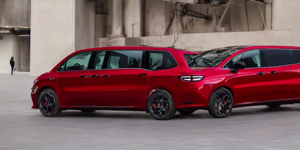 Image similar to 2022 Alfa Romeo Minivan, red