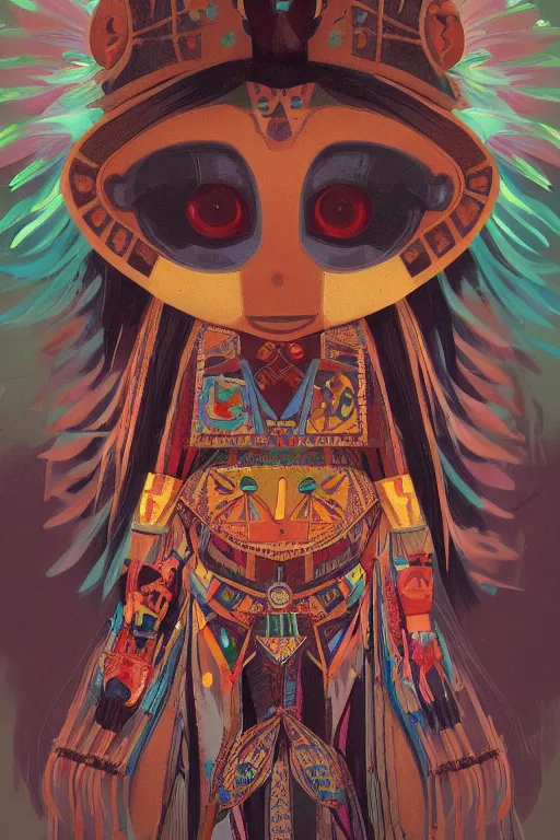 Prompt: A beautiful portrait of Hopi kachina dolls, symmetrical features, cinematic lighting, soft bokeh, fantasy, modern, colourful, highly detailed, digital painting, artstation, deviantart, concept art, sharp focus, illustration, by alphonse mucha