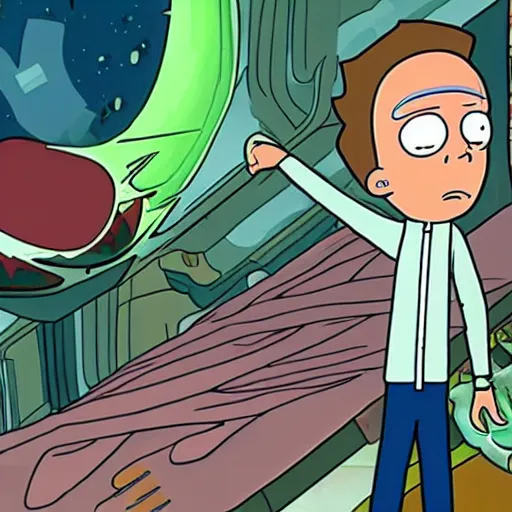 Image similar to Rick suffocating morty