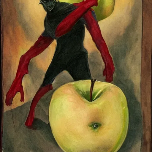Image similar to a daemon who likes apples