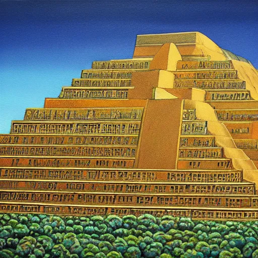 Prompt: a beautiful painting of a ziggurat, photorealist, 4 k