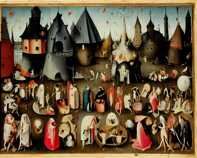 Image similar to hieronymus bosch concept of diversity equity and inclusion