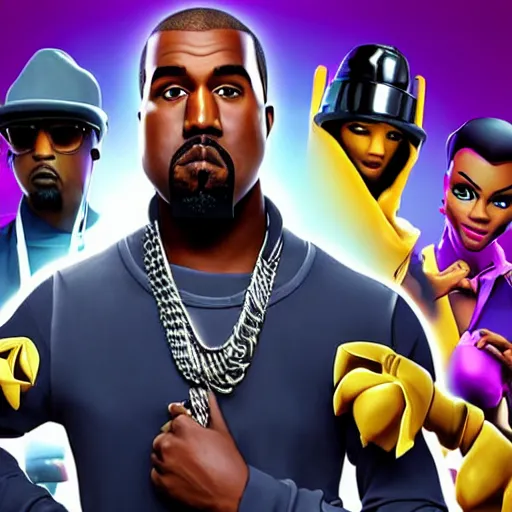 Prompt: kanye in fortnite