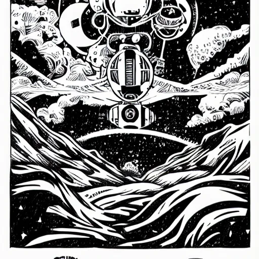 Image similar to mcbess style interstellar war