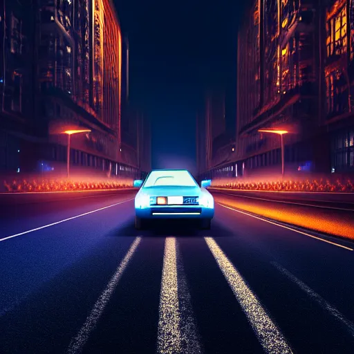 Prompt: a car Lada 1300 in the middle of a road on the night city, blue color grading, cinematic color grading , unreal 5, hyperrealistic, realistic, photorealistic, dynamic lighting, highly detailed, cinematic landscape, studio landscape, studio lighting
