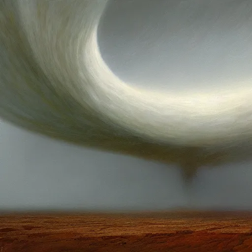 Prompt: the tornado, by John howe, oil painting, matte finish, 8k, 4k