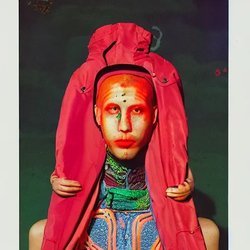 Image similar to a moroccan cyborg wearing clothes by tadanori yokoo, portrait, by ren hang