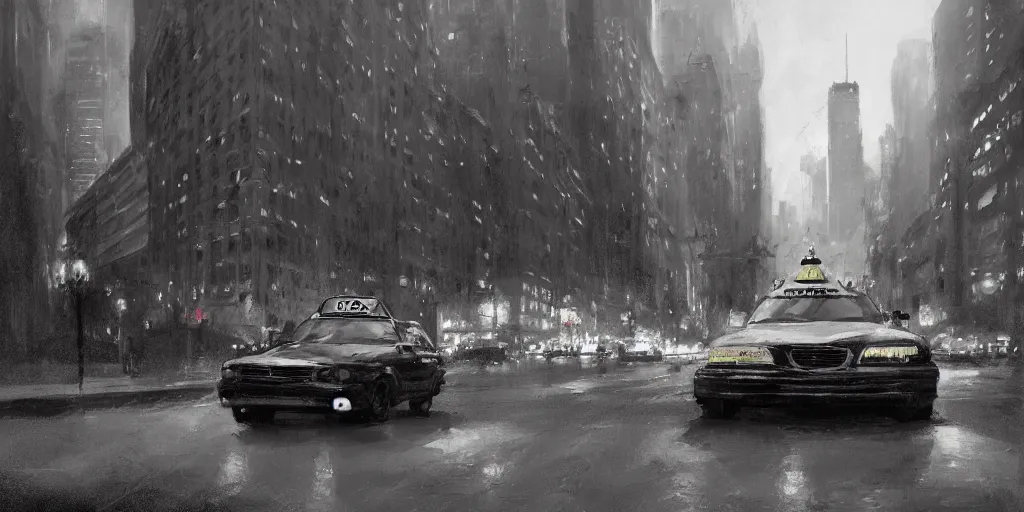 Image similar to taxi through the streets of chicago, night time, dramatic lighting, german expresionism, noir film, character sheet, fine details, concept design, high contrast, anthrophomorfic animals, kim jung gi, greg rutkowski, trending on artstation, 8 k, full body, turnaround, front view, back view, ultra wide angle