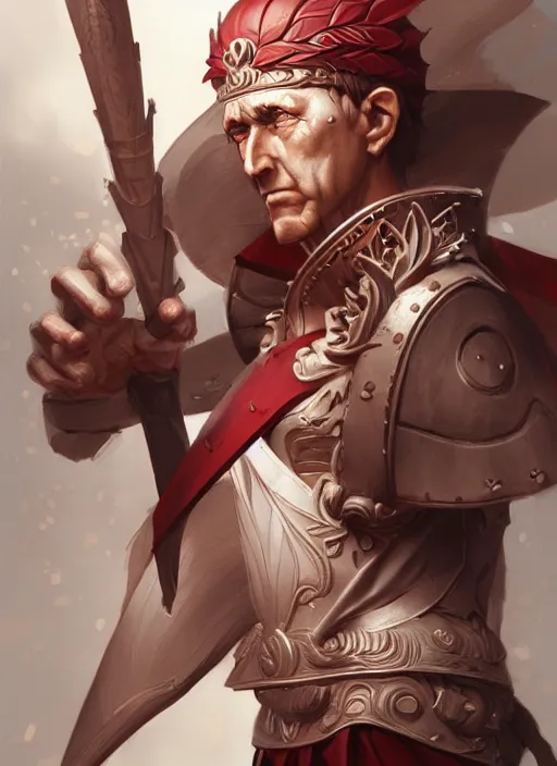 Image similar to julius caesar, lol style, highly detailed, artgerm, cushart krenz, zeronis, trending on artstation, soft light, sharp edges, illustration, character design, concept art