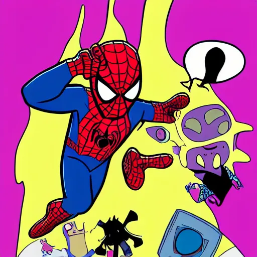 Image similar to spiderman as adventure time characters