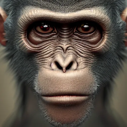 Prompt: Photography of ultra mega super hyper realistic detailed monkey by Hiromasa Ogura . Photo made from 30 meters distance on Leica Q2 Camera, Rendered in VRAY and DaVinci Resolve and MAXWELL and LUMION 3D, Volumetric natural light. Wearing cyberpunk suit with many details by Hiromasa Ogura .Rendered in VRAY and DaVinci Resolve and MAXWELL and LUMION 3D, Volumetric natural light