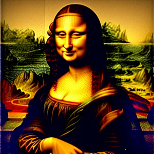Image similar to the mona lisa, but she is very angry.