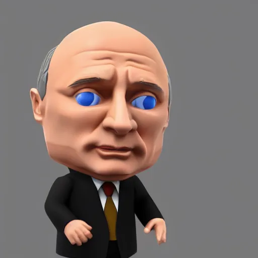 Prompt: Vladimir Putin amiibo in a transparent plastic box, 8k, raytracing, cartoon, blender render, unreal 6