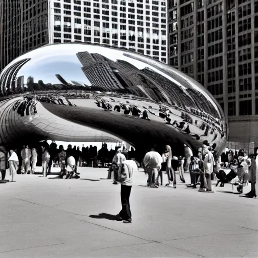 Image similar to award - winning photos of the chicago bean as a stringed bean, incredibly detailed, kodak film, 5 0 mm