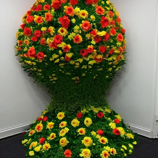 Image similar to nuclear explosion made of flowers