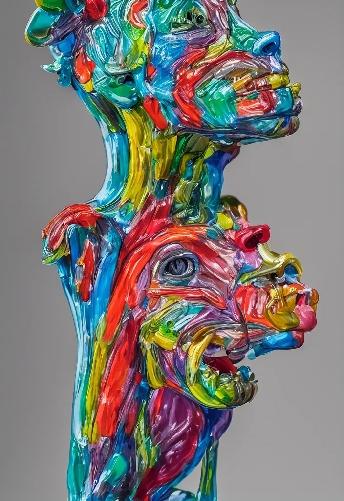 Prompt: bojack horseman, anatomical model made of translucent colored resin, by damien hirst, bokeh, sigma 3 5 mm f / 8