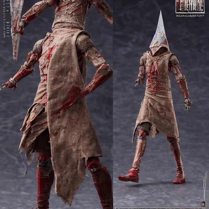 Prompt: a hot toys figure of pyramid head ( from silent hill ), figurine, detailed product photo