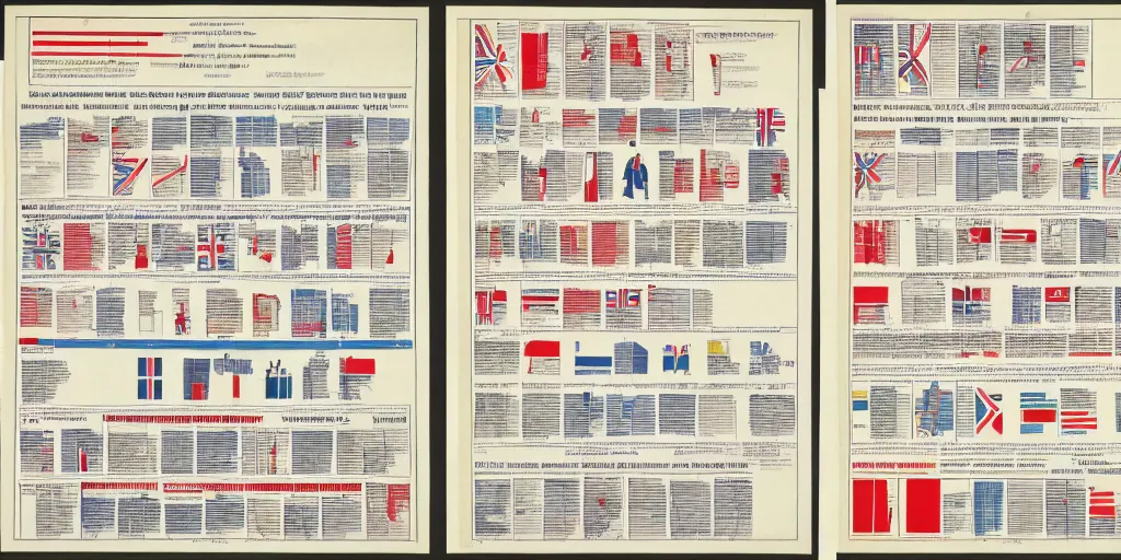 Prompt: british and soviet elections by isotype, organized into 2 charts showing the difference on 2 pages showing the comparison in governing bodies as a heirarchy