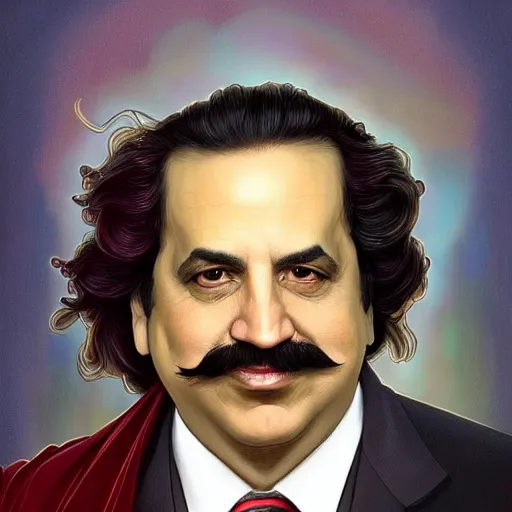 Prompt: A combination of Ron Jeremy's and Donald Trump's and Joe Biden's faces as President of Unites States of America, USA, western, D&D, fantasy, intricate, elegant, highly detailed, digital painting, artstation, concept art, matte, sharp focus, illustration, art by Artgerm and Greg Rutkowski and Alphonse Mucha