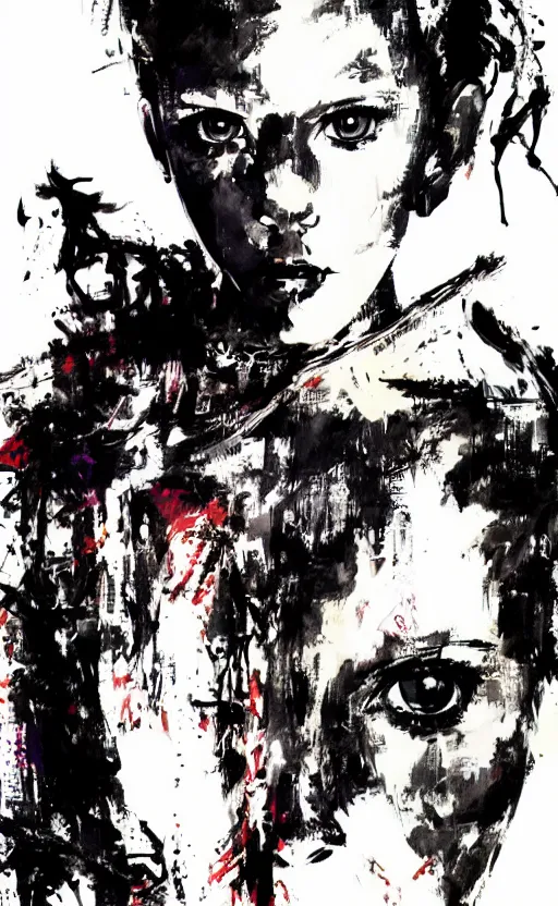 Image similar to Portrait of Millie Bobby Brown by Yoji Shinkawa