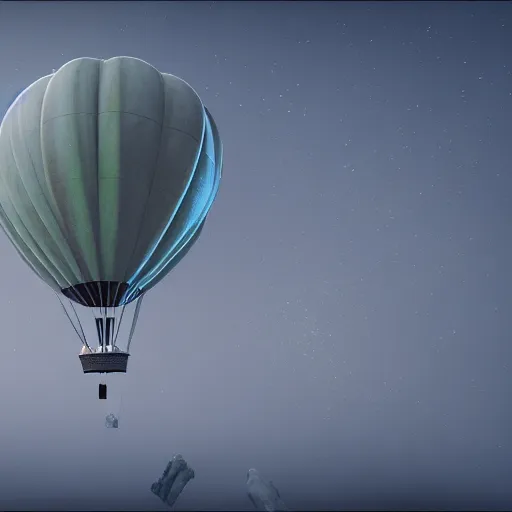 Image similar to hot air balloon carrying a hotel by H.P. Lovecraft, 8k, epic scene, scifi, unreal engine, masterpiece.