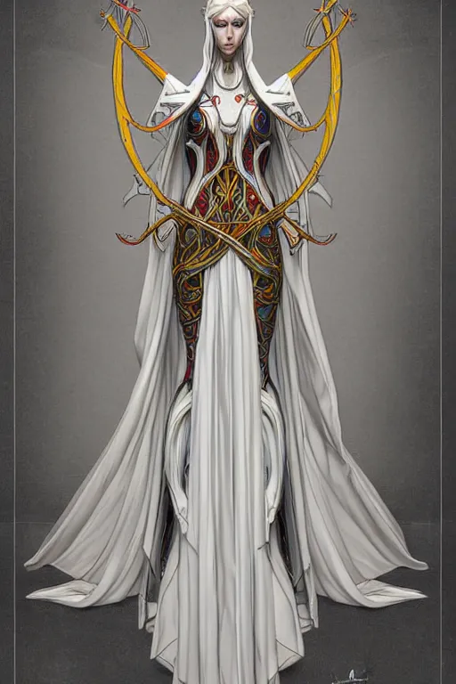 Image similar to digital art, centered full body of elven bride , by piet mondrian, ultradetailed, charachter design, concept art, trending on artstation,