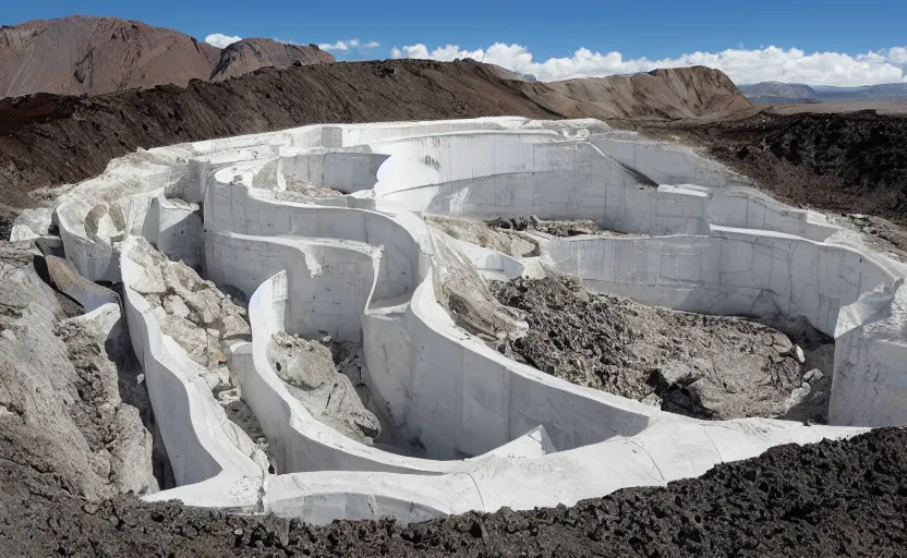 Image similar to bioremediation white architecture in the mining tailing