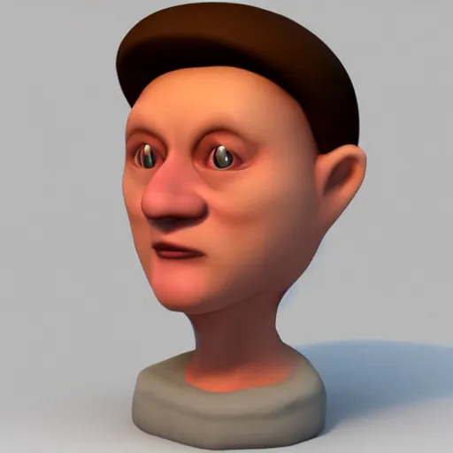 Image similar to 3 d rendered portrait of twinsen from little big adventure 2