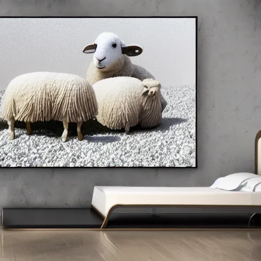 Prompt: Infinity recurring sheep , hyperrealism, no blur, 4k resolution, ultra detailed-i