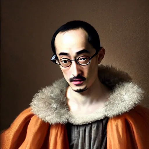 Image similar to A 17th century Baroque Painting of Filthy Frank, grainy, realistic, hyperrealistic, very realistic, very very realistic, highly detailed, very detailed, extremely detailed, detailed, digital art, trending on artstation, detailed face, very detailed face, very detailed face, realism, HD Quality, 8k resolution, intricate details, body and head in frame, painting, oil painting, trending on deviantart, Baroque Painting