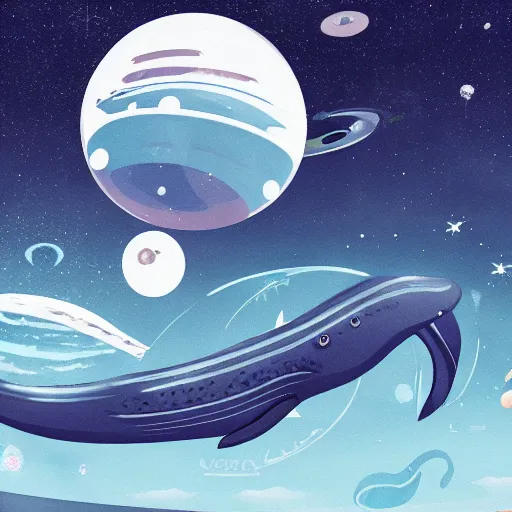 Image similar to space whales driving cars, 4 k, digital illustration,