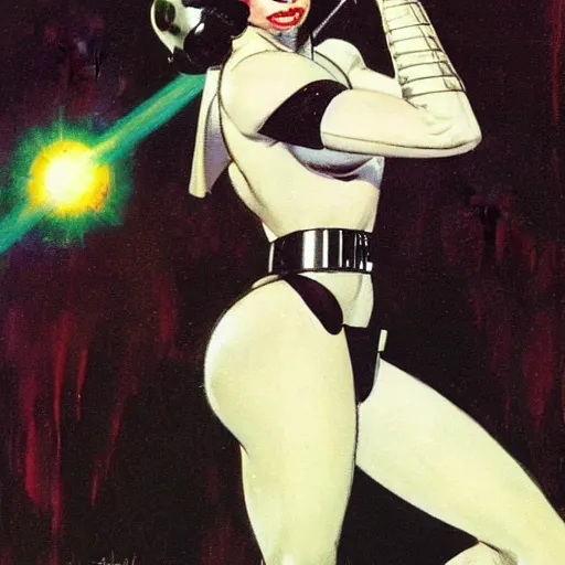 Image similar to starwars goddess perfect face coherent by frank frazetta