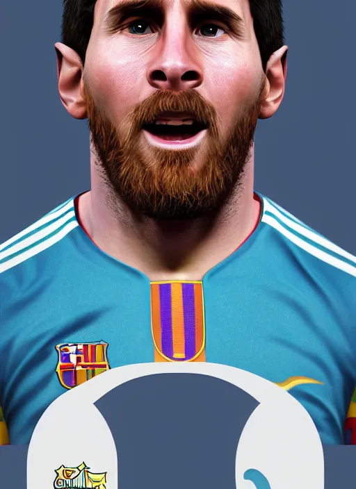 Prompt: portrait of ((cute)) crying Messi, photorealistic, 35mm, close-up, Octane render, trending on Artstation, 4k, 8k, highly detailed, digital art