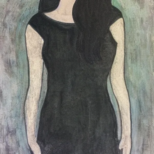 Prompt: a self portrait of dark pale girl