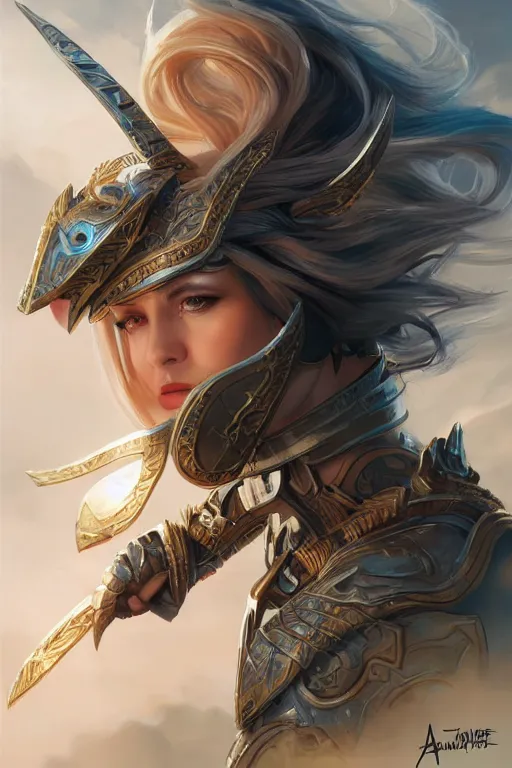 Image similar to amazon valkyrie athena, d & d, fantasy, portrait, highly detailed, headshot, digital painting, trending on artstation, concept art, sharp focus, illustration, art by artgerm and greg rutkowski and magali villeneuve