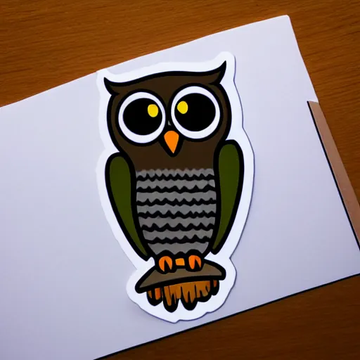 Prompt: owl sticker illustration