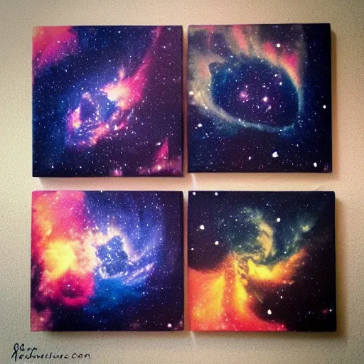 Prompt: “Four Muramase floating in a beautiful nebula”