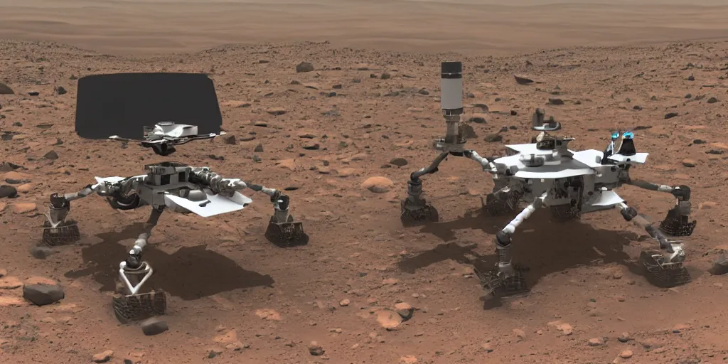 Image similar to photo of cybermorphic robotic drone for mars exploration industrial design