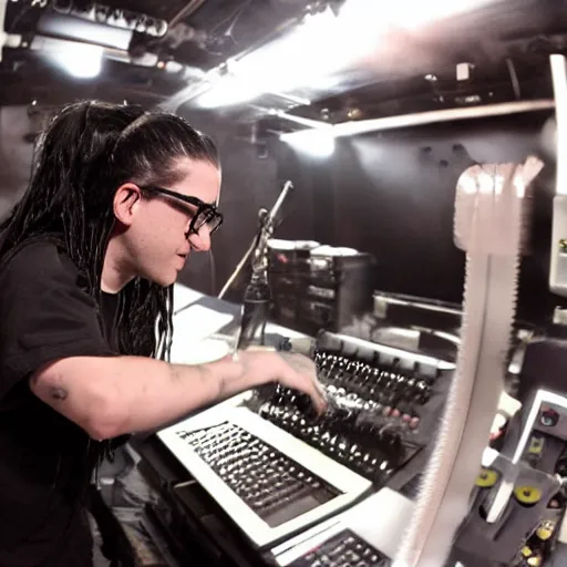 Image similar to skrillex in an actual boiler room