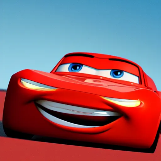 Image similar to low - poly render of lightning mcqueen