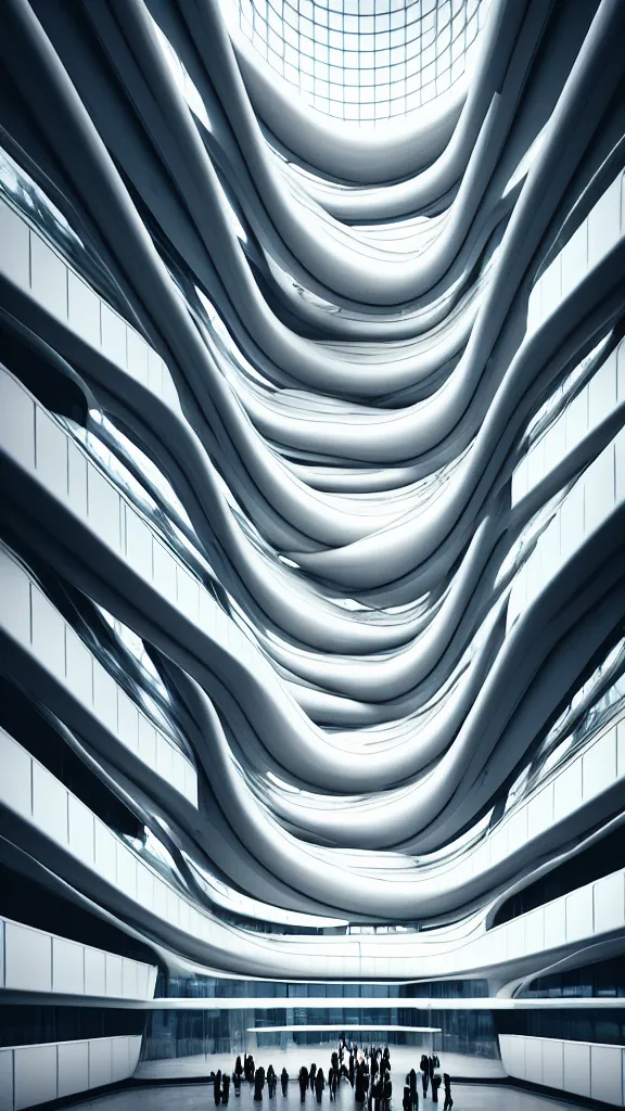 Image similar to the inside of a very tall building, big pods, big windows, octane render, warm colour scheme, white, cyberpunk architecture by zaha hadid, cinematic, scenery, unreal engine, render, cgsociety, modernism, futuristic, artstation, sci - fi, high detail, high quality, close up angle, people walking