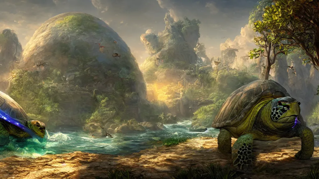 Prompt: the world turtle, fantasy artwork, very very very beautiful scenery, hd, hdr, ue5, ue6, unreal engine 5, cinematic 4k wallpaper, 8k, ultra detailed, high resolution, artstation, award winning