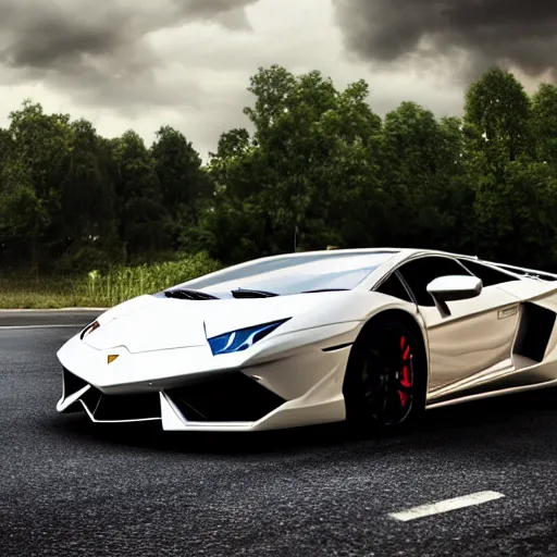 Prompt: super realistic supercar lamborghini on a road, 4k, 8k, hdr, full hd, high quality textures, high quality shadows, high quality lightning, intense world lightning, HDR, global illumination, post processed, hyperrealistic, photorealistic, photo realistic, realistic, detailed sky