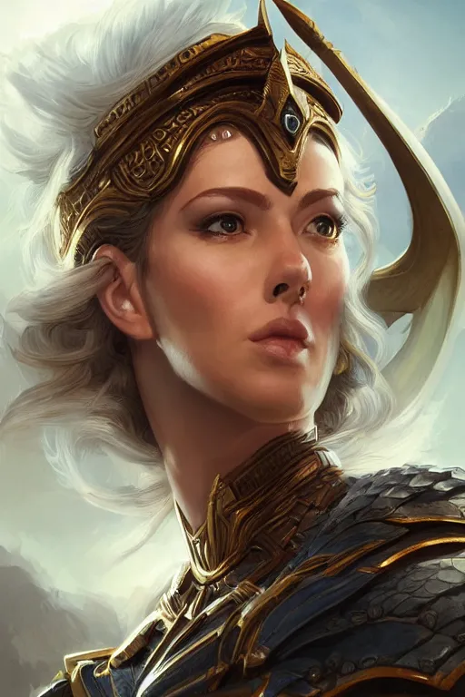 Image similar to amazon valkyrie athena, d & d, fantasy, portrait, highly detailed, headshot, digital painting, trending on artstation, concept art, sharp focus, illustration, art by artgerm and greg rutkowski and magali villeneuve