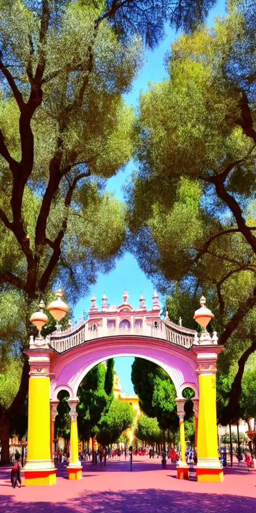 Image similar to Parque triana in Seville in the style of Florence Vincent Robinson