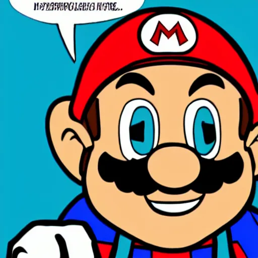 Image similar to super mario, by matt bors